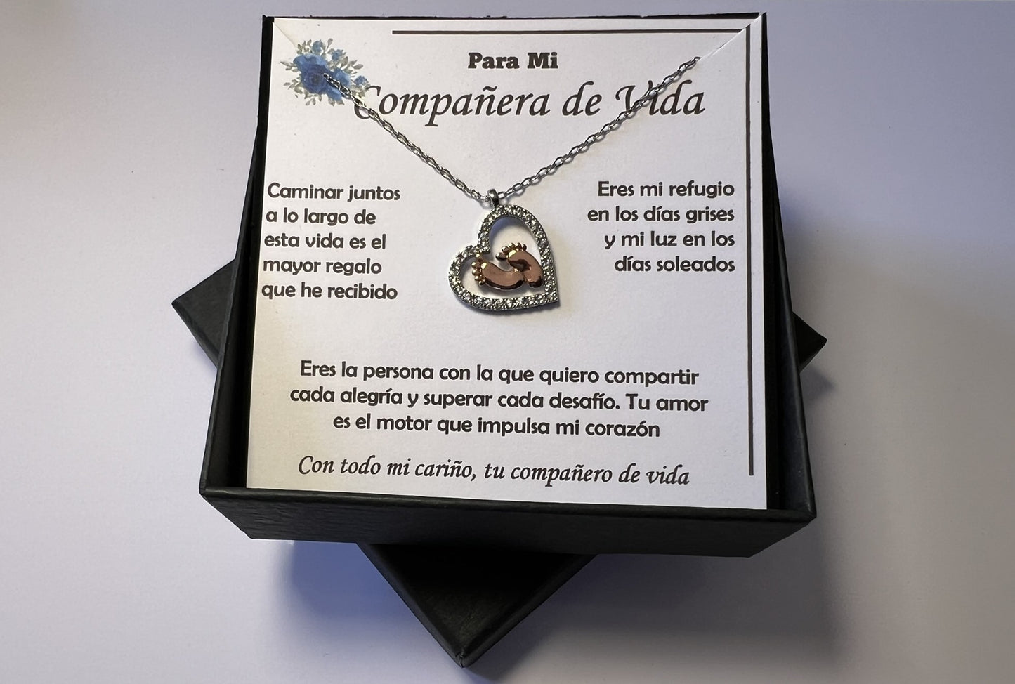 Collar En Forma De Pie De Plata Esterlina Con Tarjeta De Bendición Para Mi Madre Regalo Para Embarazadas Día De La Madre Regalo Para Embarazadas- COD: J011