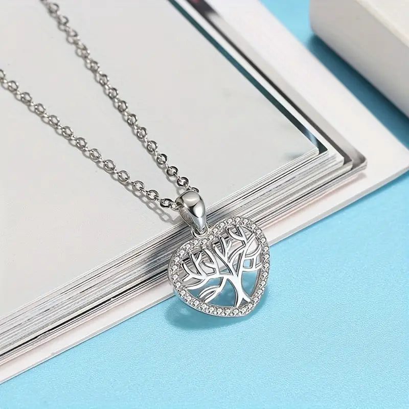 Collar con colgante de árbol en forma de corazón - Cod: J014