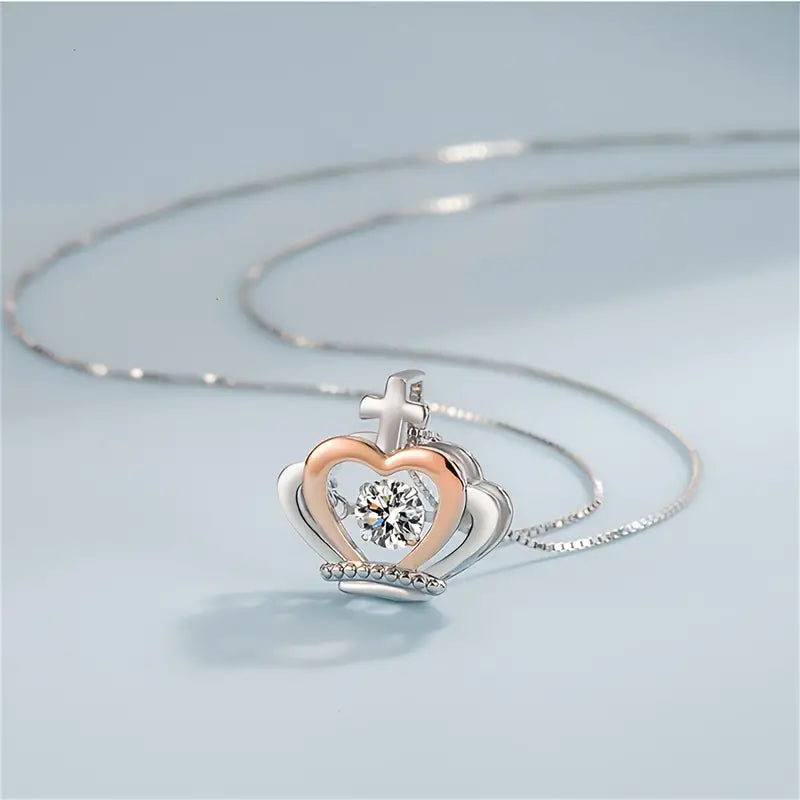 Collar zirconia Incrustada Con Oro En Dos Colores- COD: J009
