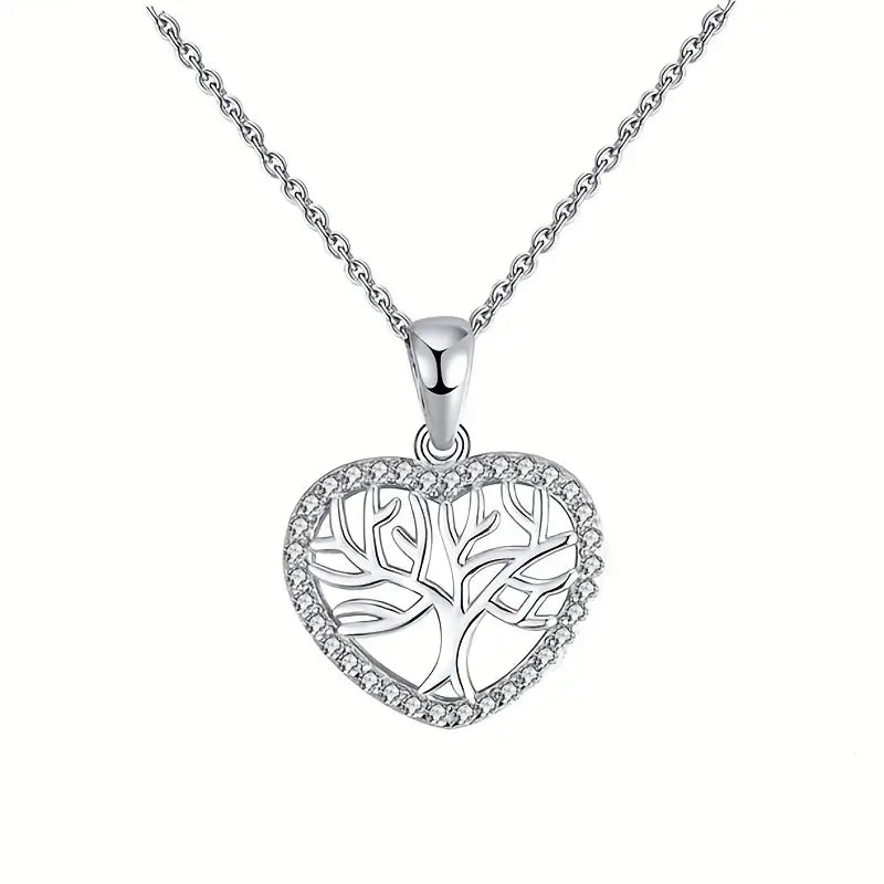 Collar con colgante de árbol en forma de corazón - Cod: J014