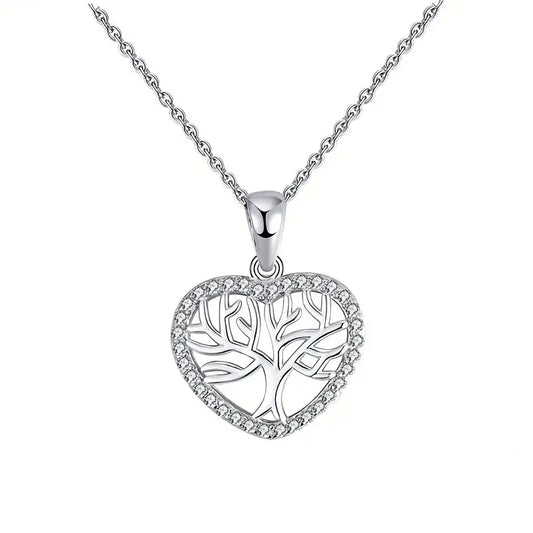 Collar con colgante de árbol en forma de corazón - Cod: J014